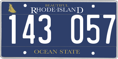 RI license plate 143057