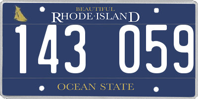 RI license plate 143059