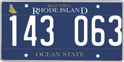 RI license plate 143063