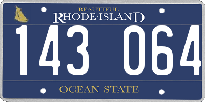 RI license plate 143064