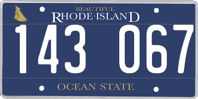 RI license plate 143067