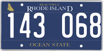 RI license plate 143068