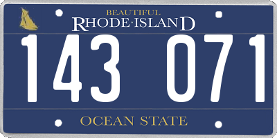 RI license plate 143071
