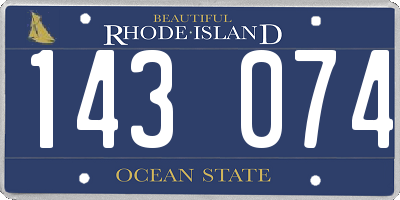 RI license plate 143074