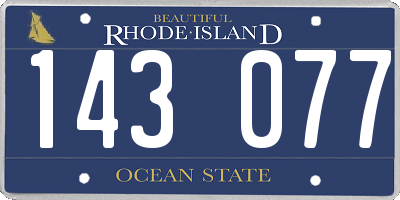 RI license plate 143077