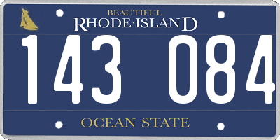 RI license plate 143084