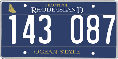 RI license plate 143087