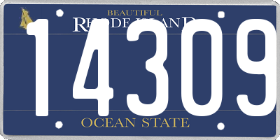 RI license plate 14309