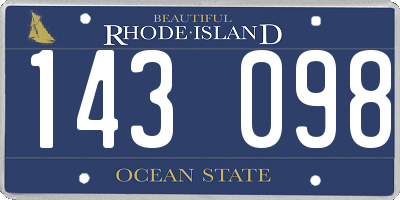 RI license plate 143098