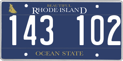 RI license plate 143102