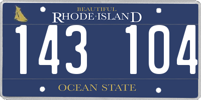 RI license plate 143104