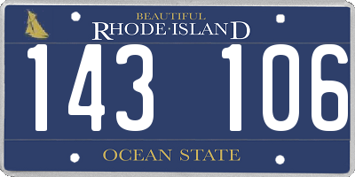 RI license plate 143106