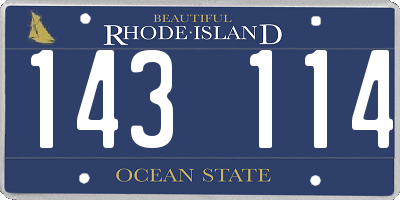 RI license plate 143114