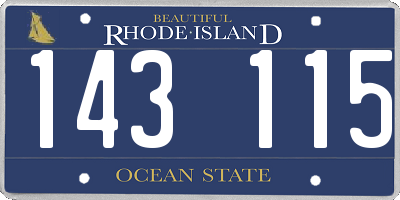 RI license plate 143115