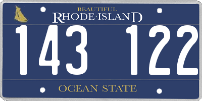 RI license plate 143122