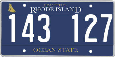RI license plate 143127