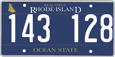 RI license plate 143128