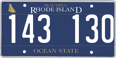 RI license plate 143130