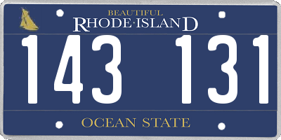 RI license plate 143131