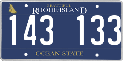 RI license plate 143133