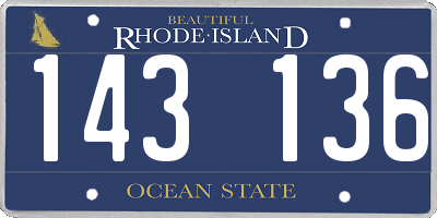 RI license plate 143136