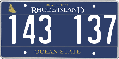 RI license plate 143137