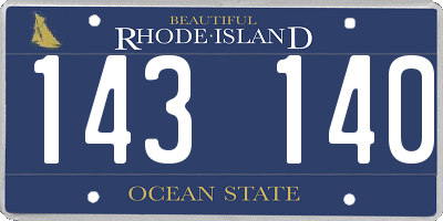 RI license plate 143140