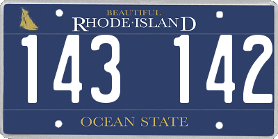 RI license plate 143142