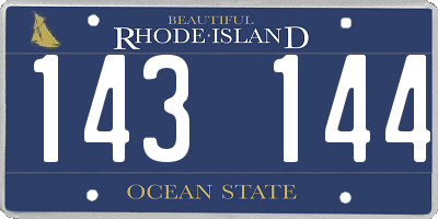 RI license plate 143144