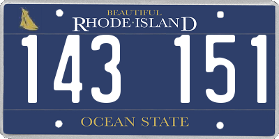 RI license plate 143151