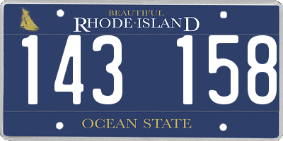 RI license plate 143158