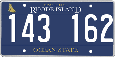RI license plate 143162
