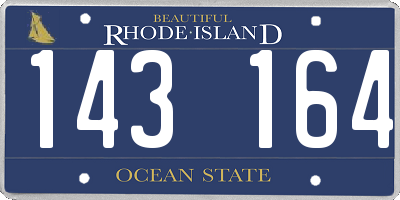 RI license plate 143164