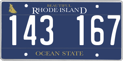 RI license plate 143167