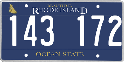 RI license plate 143172