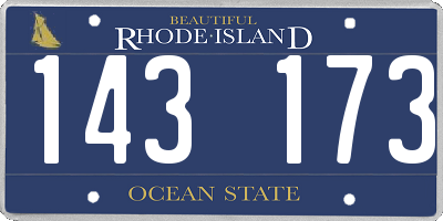 RI license plate 143173