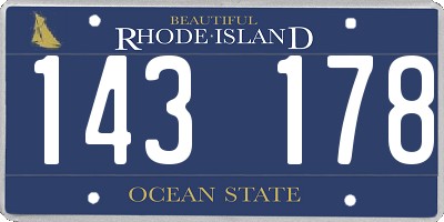 RI license plate 143178