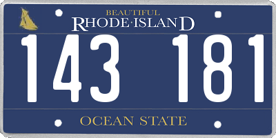 RI license plate 143181