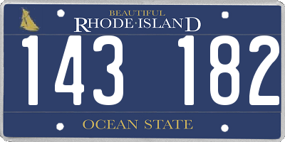 RI license plate 143182
