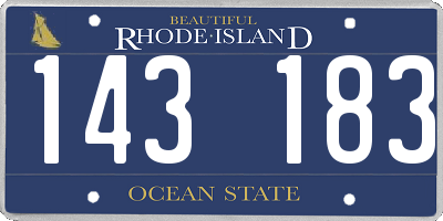 RI license plate 143183