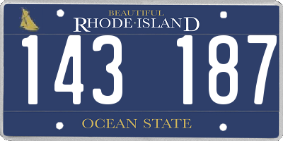 RI license plate 143187