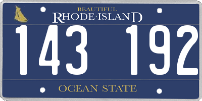 RI license plate 143192
