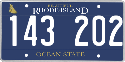 RI license plate 143202
