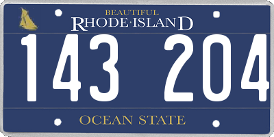 RI license plate 143204