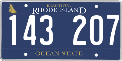 RI license plate 143207