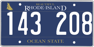 RI license plate 143208
