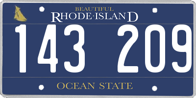 RI license plate 143209