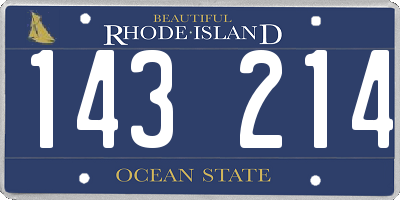 RI license plate 143214