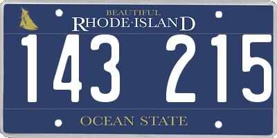 RI license plate 143215