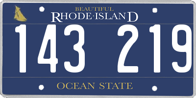 RI license plate 143219